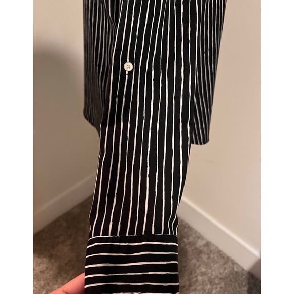 Croft & Barrow Long Sleeve Striped Button Down Blouse - Picture 6 of 9